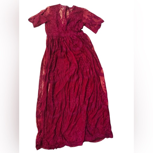 Pink Blush Women’s Dress Medium Maternity Postpartum NWT Lace Maxi - Picture 3 of 10